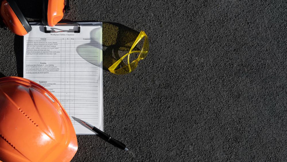 Laboratory technician performing construction materials tests