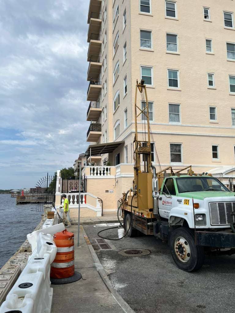 NicNevol geotechnical drilling rig on a Florida project site